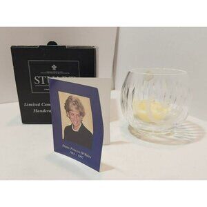 Vtg Stuart - Diana, Princess of Wales Crystal Votive Tealight Candle Holder NIB